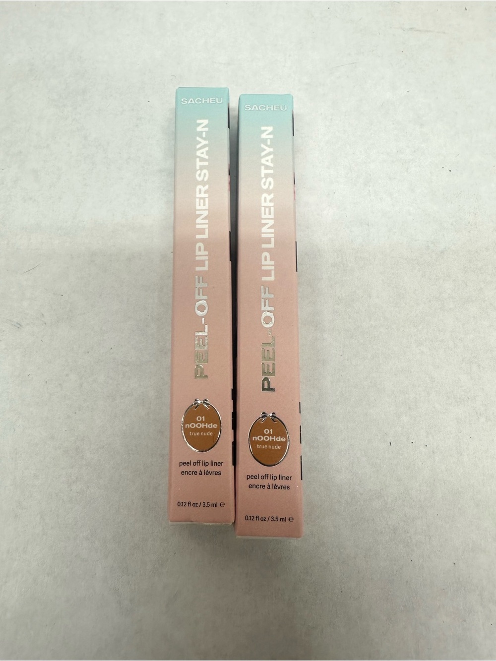 2 SACHEU Peel Off Lip Liner STAY-N STAIN LIPSTICK COLOR nOOHde nude